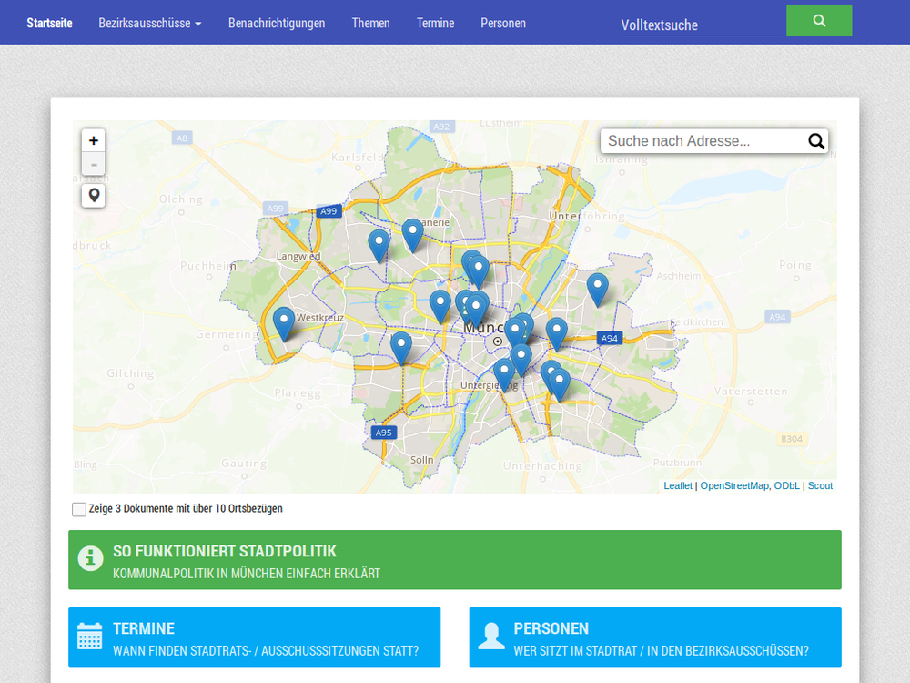 Die Website von München Transparent