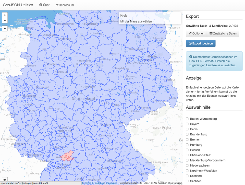 Screenshot Geojson Utilities